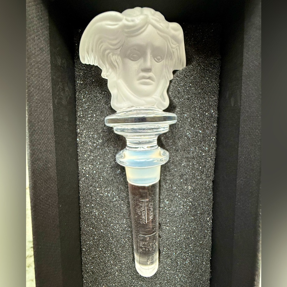 COPY - Rosenthal for Versace frosted crystal Medusa head bottle stopper in box